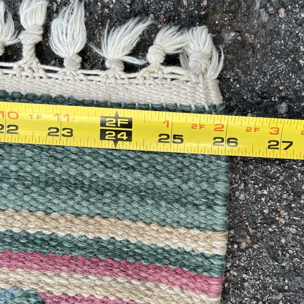 Southwestern Aztec Woven Cotton Accent Rug Boho Fringe Tribal 2x4